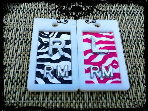 Xray markers pink zebra #8 and black zebra #9 custom 2 initials for sale