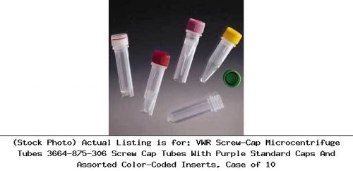 Vwr screw-cap microcentrifuge tubes 3664-875-306 screw cap tubes with purple for sale