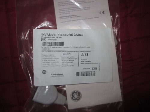 New GE Invasive Adapter Pressure Cable REF 2005772-001