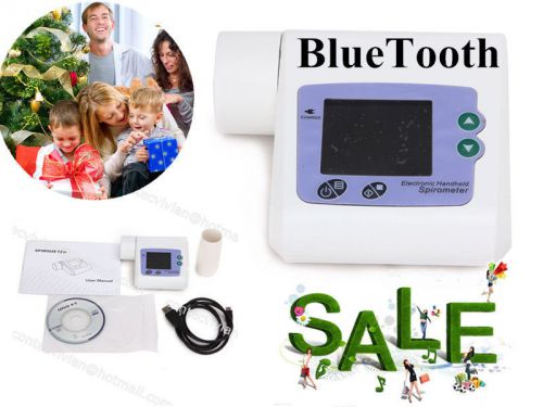 Contec Digital Spirometer PEF FEFV1 FEF Lung Volume Device+Bluetooth+CD software