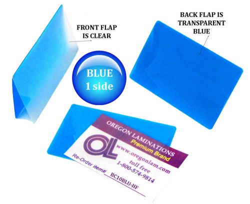 Blue/clear business card laminating pouches 2-1/4 x 3-3/4 qty 50 by lam-it-all for sale