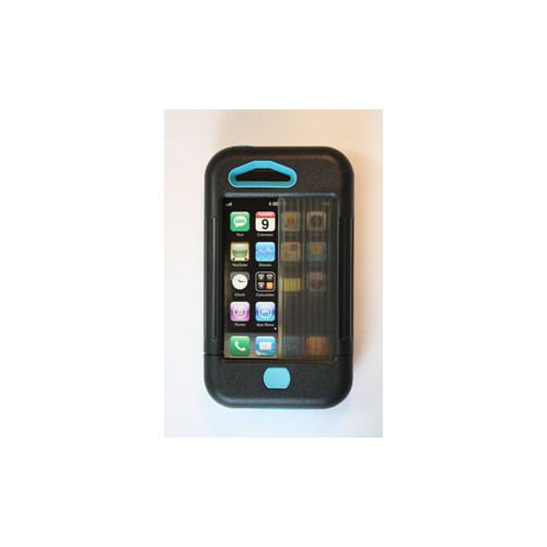 SHARKEYE CASES SC-RC-3TQ  IPHONE 3 CASE BLACK W/ TURQUOISE ACCENTS