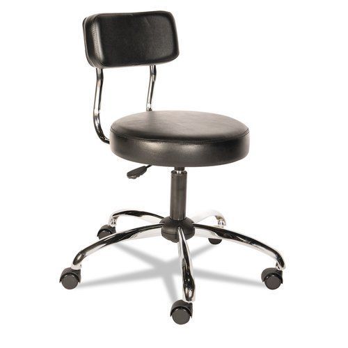Alera plus aapcs610 hl series height-adjustable stool with back in black for sale