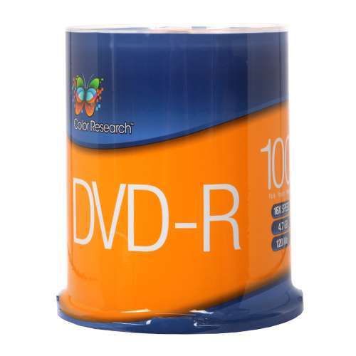 Color Research 100 Pack DVD-R Blank Media