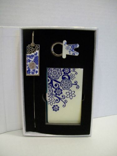 Business Card Case Holder Keychain Bookmark Gift Set