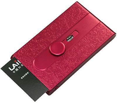 Automatic slide embossed business name card holder case box b31r for sale