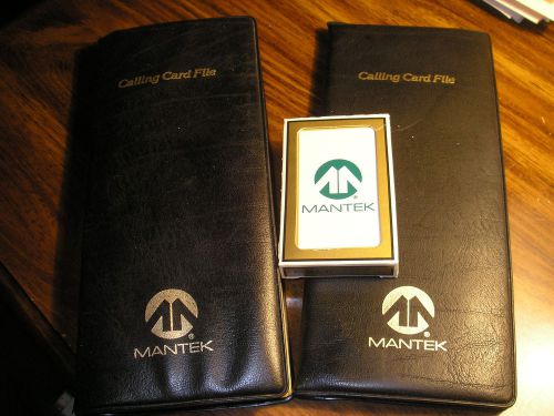 Vintage - Two Mantek Calling Card Files and one Mantek Deck of Playing Cards