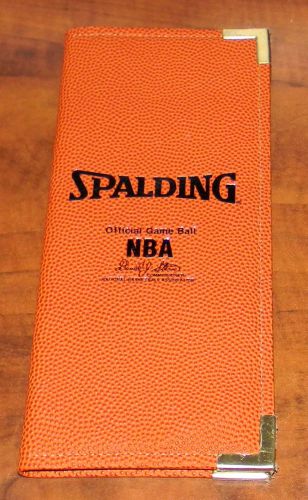 NEW~SPALDING OFFICIAL GAME BALL NBA BUSINESS CARD HOLDER~96 INDIVIDUAL POCKETS