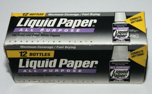 12 liquid paper all purpose correction fluid case pack of 12 sealed fast drying for sale