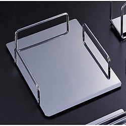 Chrome Metal Document/Letter Tray Desk Assessory Office Home Business Work
