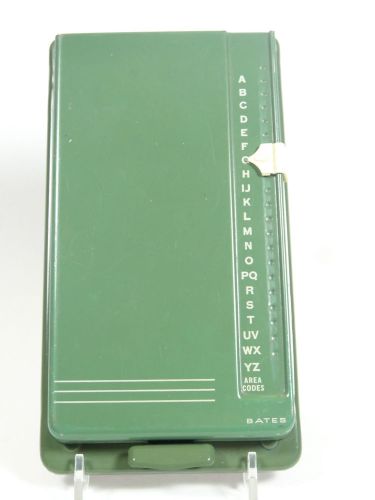 Bates Flip Telephone Directory Model G List Finder Secretary Green Vintage