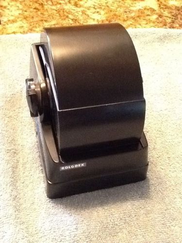 Vintage Rolodex Covered Rotary File Black With Cards
