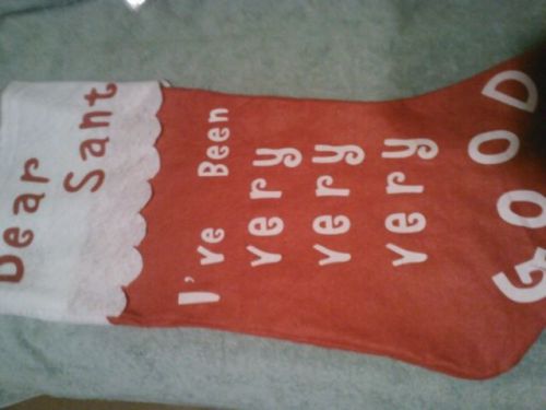 New HUGE LARGE GIANT 33&#034; STOCKING Santa Claus I&#039;VE BEEN VERY VERY GOOD Christmas