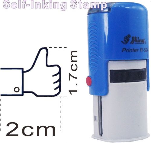 Like 2 x 1.7cm Self-inking stamp Rubber Blue color ink or select other ink good