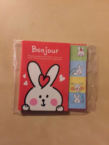 Pocket Size Post It Notes Cute Korean Cartoon Rabbit Memo Pad (New)