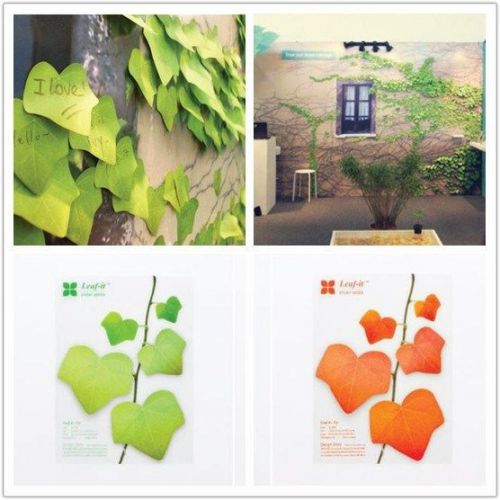 New fashion creative Green leaf Sticker Marker Memo Flags Sticky Notes (A36)