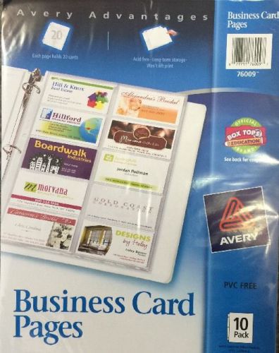 Avery 76009 Business Card Pages 10/pk