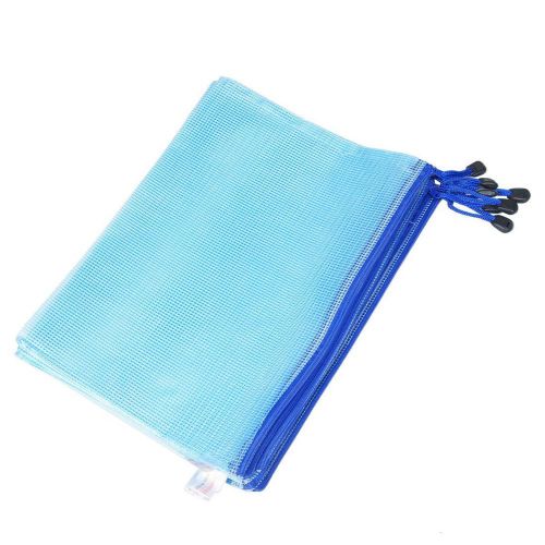 NEW 7 Pcs Office Water Resistant A4 File Paper Holder Bag Blue