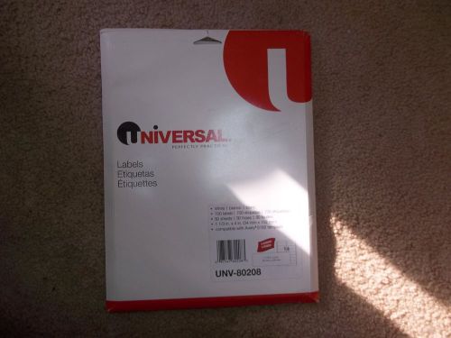 Universal white labels NEW UNV-80208 700 labels on 50 sheets 1 1/3 x 4 in each