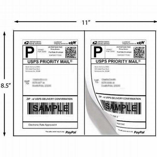 20- 8.5&#034;x5.5&#034; Half Sheet Self Adhesive Shipping Labels UPS USPS FedEx
