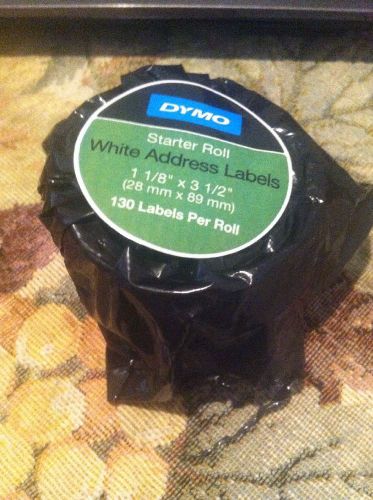 DYMO One White Address Label Starter Roll 130 TOTAL LABELS