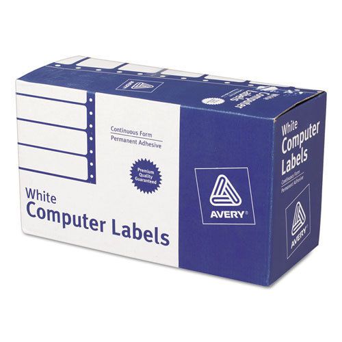 Dot matrix printer address labels, 1 across, 1-15/16 x 4, white, 5000/box for sale