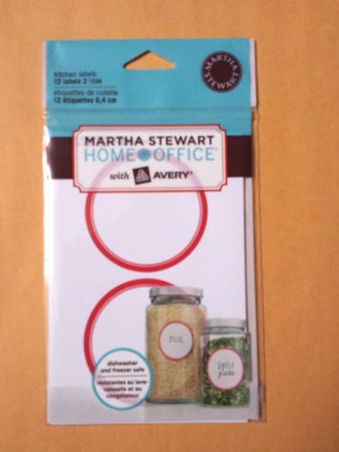 1 pack Martha Stewart Home Office Kitchen Labels, Red Round, 12 labels