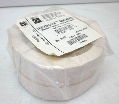 20,000 NEW Brady THT-104-497-20 ThermaTab Marker Labels Thermal Transfer