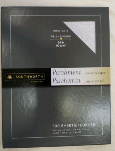 Southworth Parchment Specialty Paper, 100 Sheets, Gray, 24lb.90 g/m2, P974CK-CND