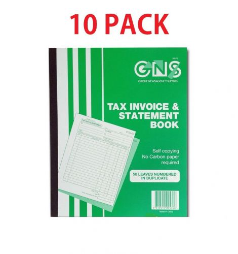 10 X 50 PAGES  INVOICE &amp; STATEMENT  BOOK A4 GNS 572 DUP 10X8 CARBONLESS  (09570)