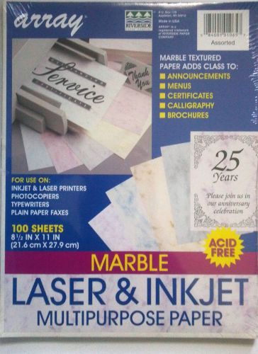 MARBLE Laser Inkjet Paper ASSORTED Colors 100 Pack Scrapbooking Crafts