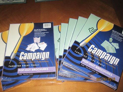 Campaign Pop-Out Brochures 7 Boxes  of 30 Printable with Envelopes Dollar Sign