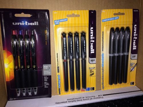 Uni-Ball Ballpoint Pens Assorted Styles LOT OF 3
