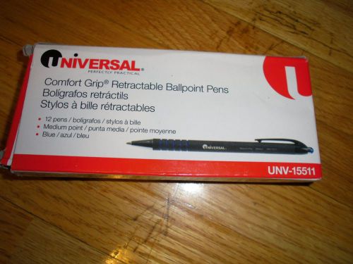 New 12PK  Universal Comfort Grip Ballpoint Retractable Pen Medium UNV-15511