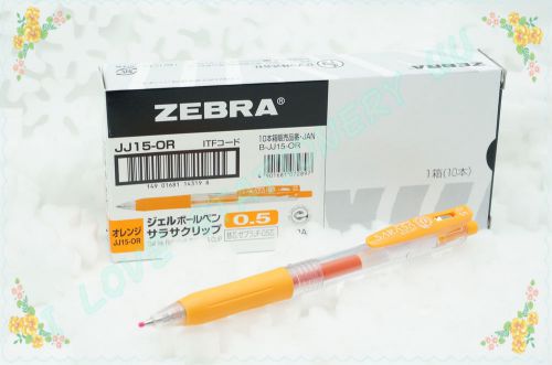 ZEBRA SARASA JJ15 COLOR EASY CLIP GEL PEN 0.5mm 10 PIECE BOX (ORANGE)