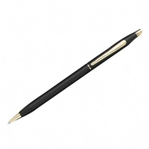 A.T. Cross Company Ballpoint Pen, Classic Black&amp;reg;/23 Kt. Gold Plated Accents