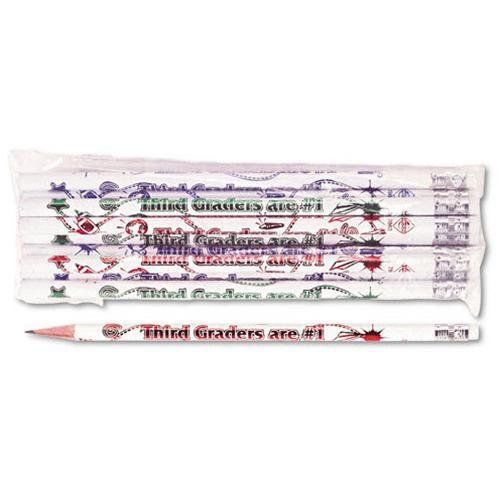 Moon Products Decorated Wood Pencil, Third Graders Are #1, Hb #2, White (7863b)