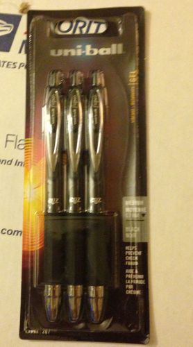 Uniball 207 Gel Pens  Black (Packs of 3) - Vibrant - Medium 33959