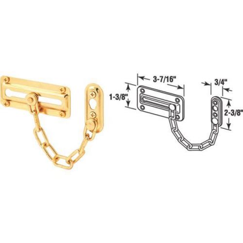 Prime line prod. u 9905 tamperproof chain door lock-brs chain door guard for sale