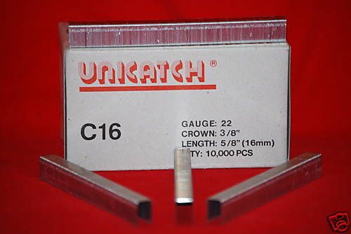 Unicatch C16 5/8&#034; Galv. Upholstery Staples for all C Series &amp; 7 Series Staplers