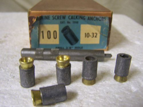 10-32 machine screw anchors calking anchors w/ striking tool zinc alloy qty. 100 for sale