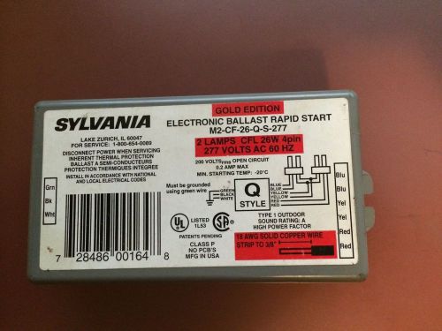 Sylvania M2CF26QS277 Compact Flourescent Electronic Ballast 2 Bulb Gold Ed Rapid