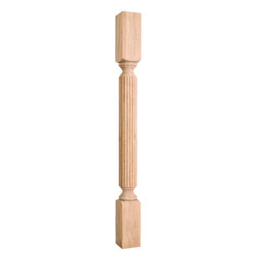 Wood Post with Reed Pattern (Cabinet Island Leg). 3&#034; x 3&#034; x35-1/2&#034;-  #P2-3