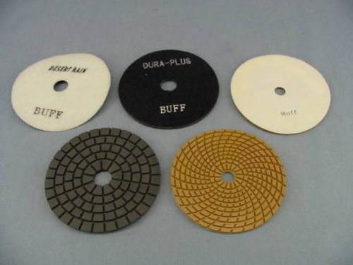 5” Wet #Buff Diamond Polishing Disc/Pad – 5 Pack - Velcro Backed (#210)