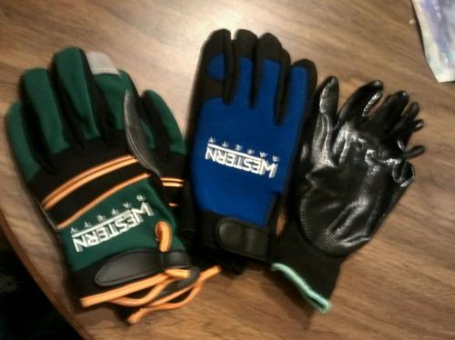 Lot of 3 New Western Safety Mechanics Work Gloves size med