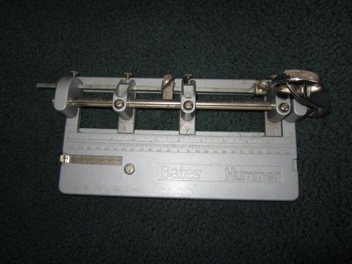 Vintage Bates Hummer Heavy Duty 3 Hole Paper Punch Free Ship