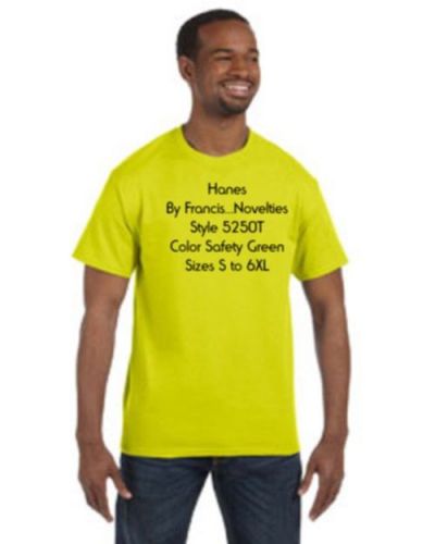 Size 6XL  Hanes Safety Green  5250T T-shirts  L = 37  W = 35 Inches 5250