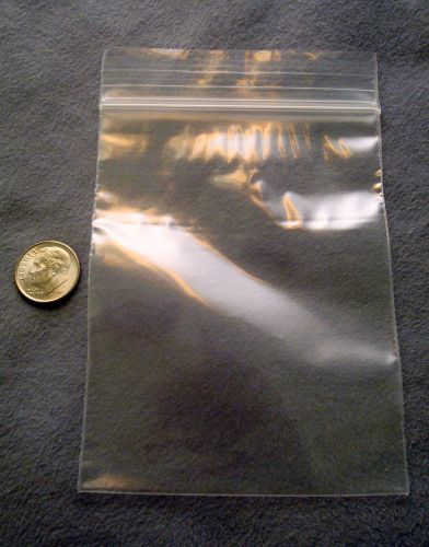 100 Clear 3&#034;x4&#034; Ziplock bags 2 mil thick Ziploc style recloseable jewelry bags