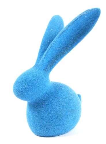 Rabbit Ring Holder - Colourful Furry Covered Long Earred Rabbits