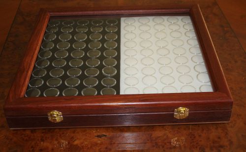 Jarrah Gold Nugget &amp; Gem Stone Display Case with Glass Lid 100 b/w Gem Jar